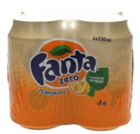 FANTA - ZERO ΠΟΡΤΟΚΑΛΙ ΧΩΡΙΣ ΖΑΧΑΡΗ ΚΟΥΤΙ 4 X 330 ML